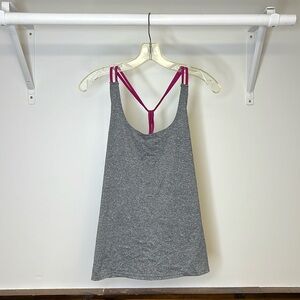 Forever‎ 21 Gray Tanktop w/ Pink Straps- L